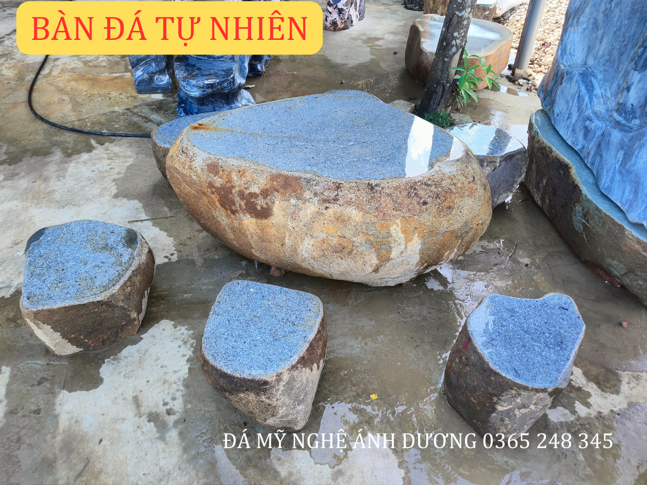 Bàn đá cuội tự nhiên