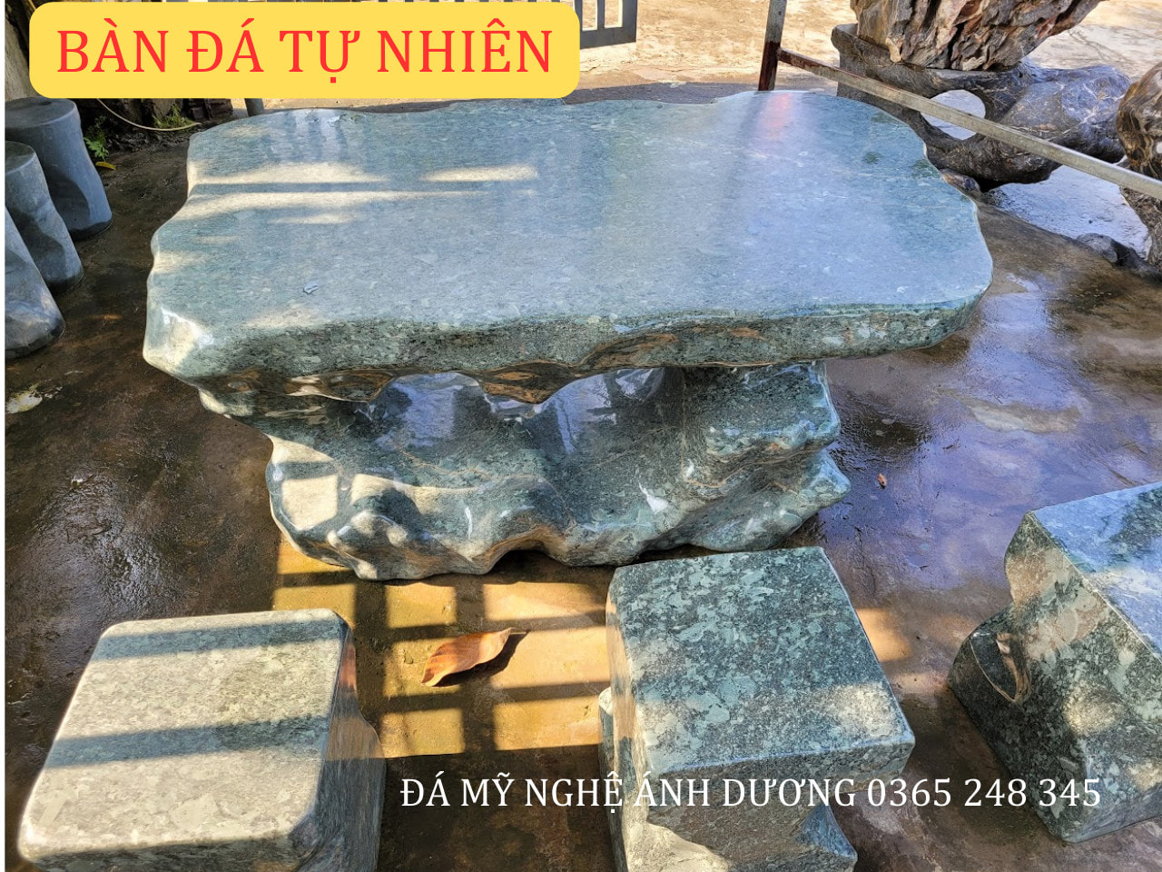 Mẫu bàn ghế đá tự nhiên đẹp