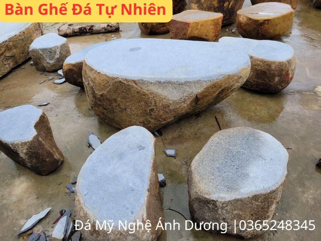 Bàn ghế đá tự nhiên ngoài trời