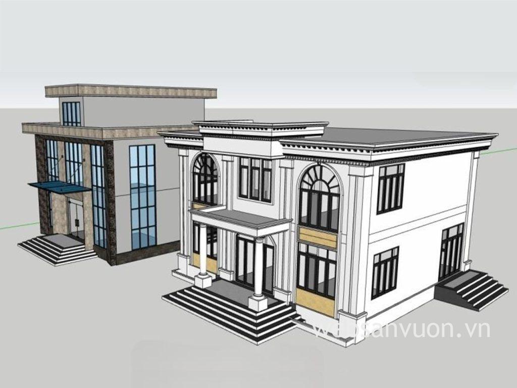 file sketchup biệt thự hiện đại