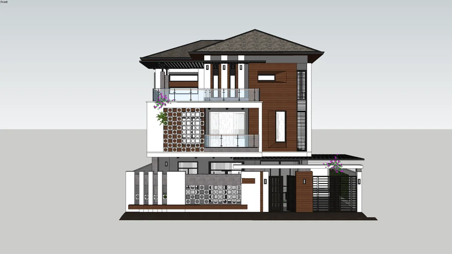 File sketchup biệt thự hiện đại